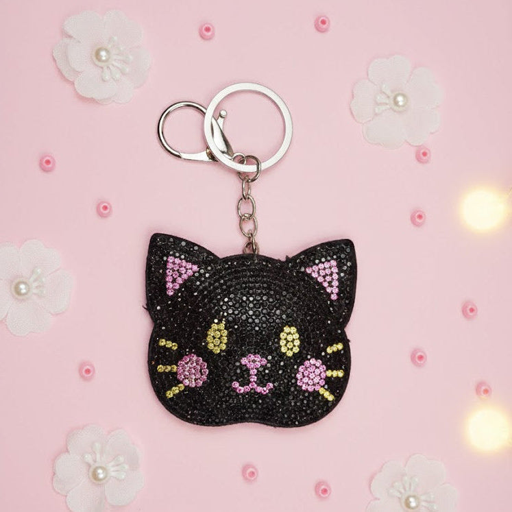Rhinestone Kitty Key Chain (One Piece)