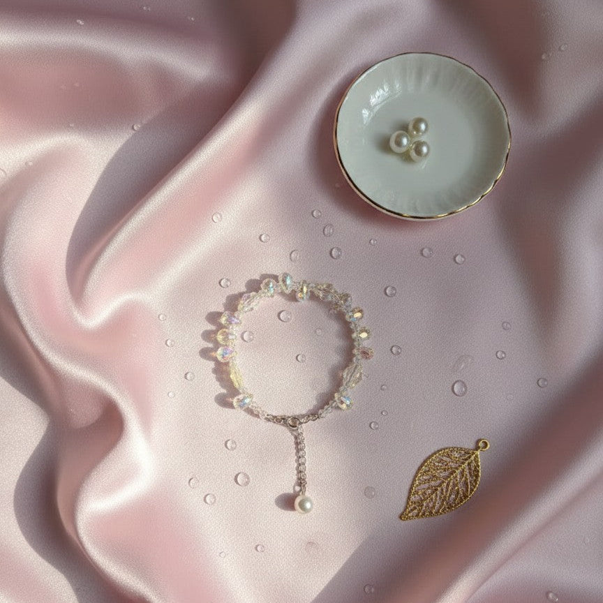 White crystal holographic bracelet