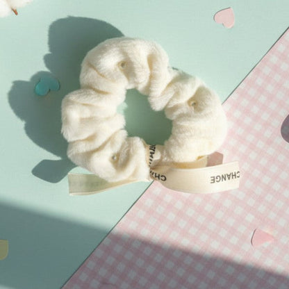 Beaded Fur Scrunchie