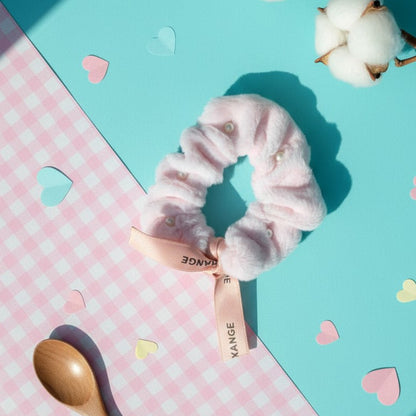 Beaded Fur Scrunchie