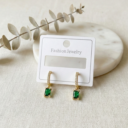 Green Anti Tarnish Ear Ring (One Pair)