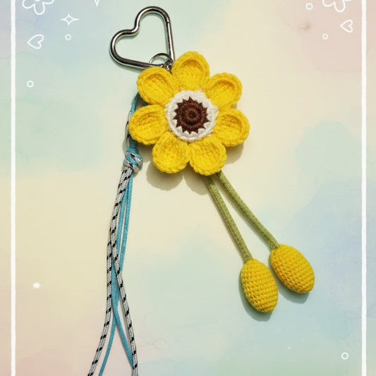 Sunflower crochet Bag Charm (One Piece)